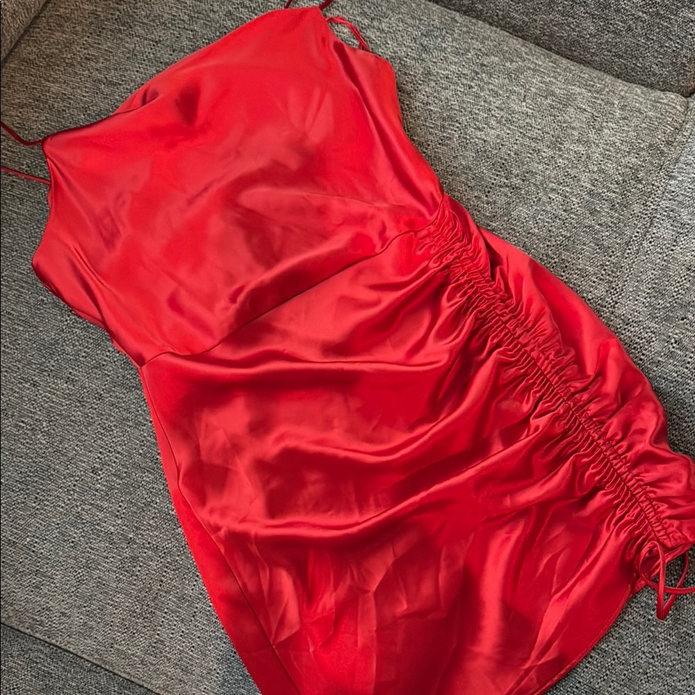 Zara Red Satin Mini Dress